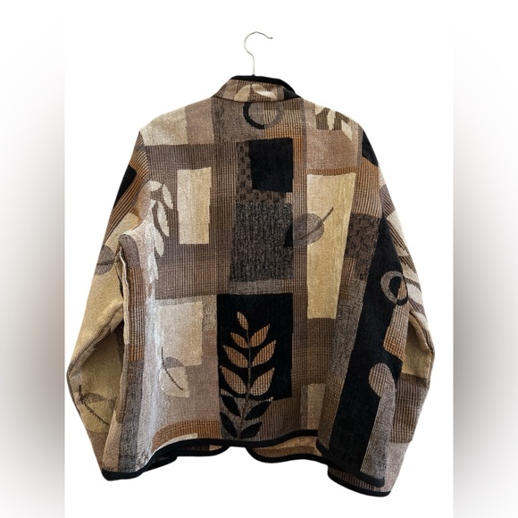 Barn Fly Tapestry Jacket Leaf Patchwork Zip Front 1X - Picture 2 of 4